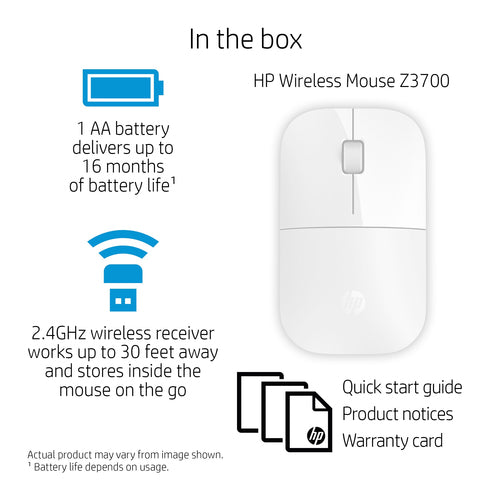 HP Z3700 White Wireless Mouse HP Z3700 White Wireless Mouse